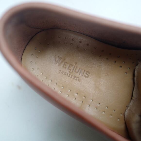 EUC G.H.Bass Weejuns Logan Classic Natural Tan Leather Slip On Penny Loafer 10.5 - Picture 13 of 14